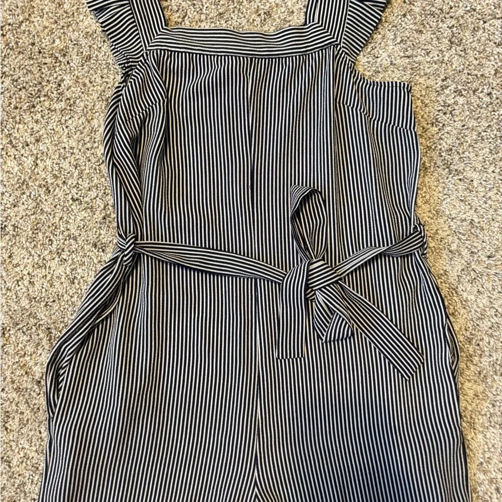 Monteau Women Striped Jumpsuit with Pockets XS - Picture 4 of 10